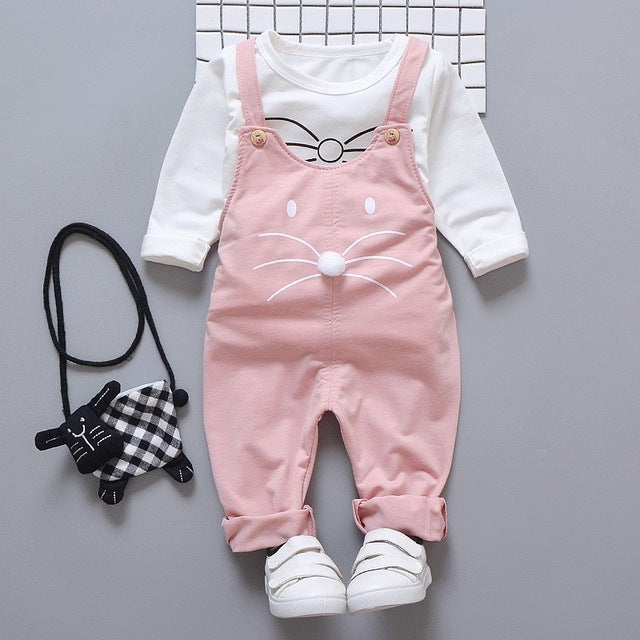 Spring newborn baby girls clothes sets fashion suit T-shirt + pants suit baby girls outside wear sports suit clothing sets