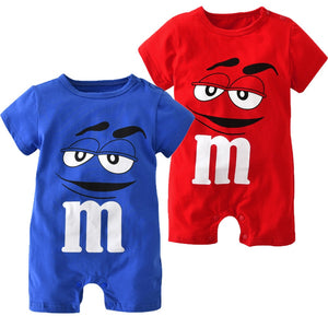 Newborn Baby Clothing Cartoon Printing Short Sleeved Jumpsuit