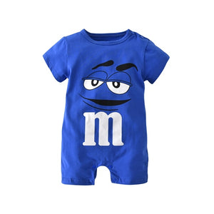 Newborn Baby Clothing Cartoon Printing Short Sleeved Jumpsuit