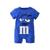 Newborn Baby Clothing Cartoon Printing Short Sleeved Jumpsuit