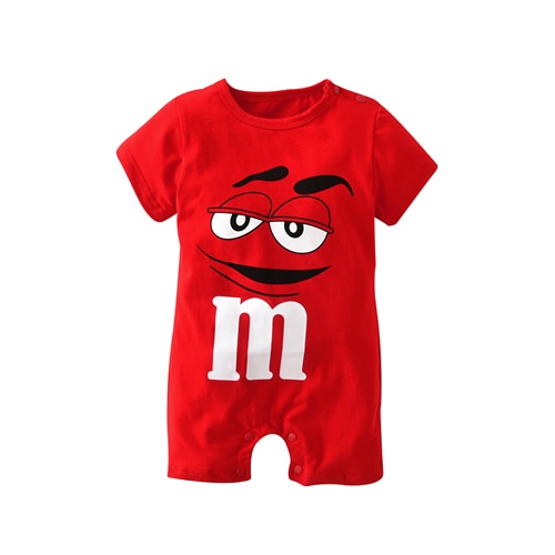 Newborn Baby Clothing Cartoon Printing Short Sleeved Jumpsuit