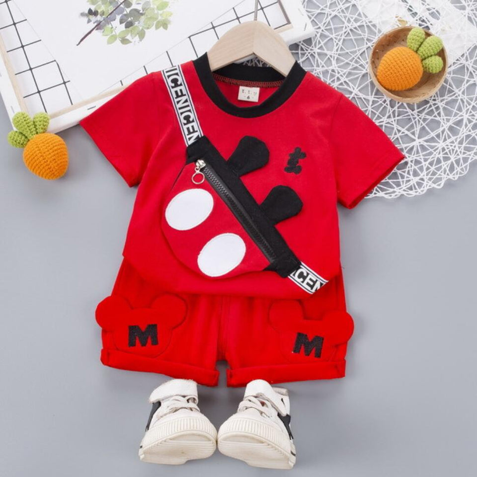 Mickey Minnie Baby Boys Clothes Summer casual Suits baby Infants Clothing Sets t shirt+short pants 2pcs outfits kids Wear 1 2 Y