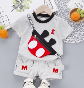 Mickey Minnie Baby Boys Clothes Summer casual Suits baby Infants Clothing Sets t shirt+short pants 2pcs outfits kids Wear 1 2 Y