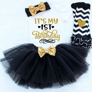 Infant First Birthday Outfits Baby Girl Clothes Sets Newborn Toddler Girl Christening Party Wear Little Girl One Year Clothing
