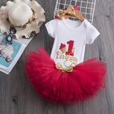 Infant First Birthday Outfits Baby Girl Clothes Sets Newborn Toddler Girl Christening Party Wear Little Girl One Year Clothing