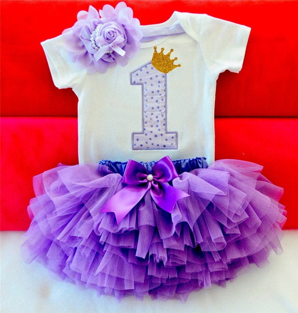 Infant First Birthday Outfits Baby Girl Clothes Sets Newborn Toddler Girl Christening Party Wear Little Girl One Year Clothing