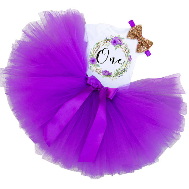 Infant First Birthday Outfits Baby Girl Clothes Sets Newborn Toddler Girl Christening Party Wear Little Girl One Year Clothing