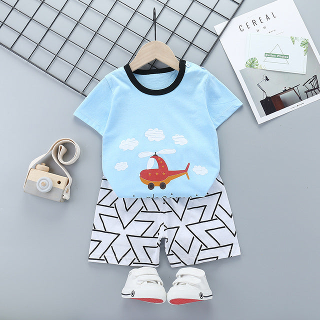 Unni-yun Casual Baby Kids Sport Clothing Plaid Lion Clothes Sets for Boys Costumes 100% Cotton Baby Clothes 6M -4 Years Old